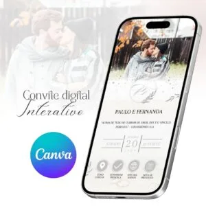 Convite virtual interativo Moderno Prateado Canva (Com tutorial)