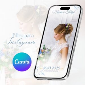 Filtro moldura do instagram moldura casamento Azul acinzentado (Canva)