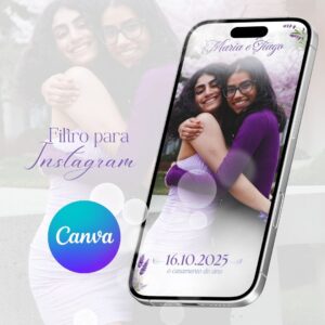 Filtro moldura do instagram moldura casamento Lavanda (Canva)