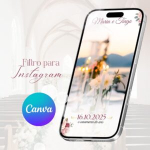 Filtro do instagram casamento moldura Rosa Canela (Canva)