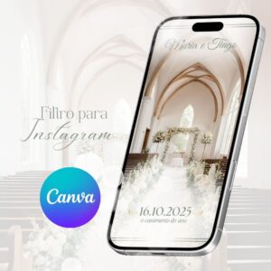 Filtro Instagram casamento moldura Verde Oliva Minimalista (Edite no Canva)