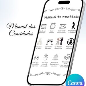 Manual dos convidados para convite digital editável no Canva