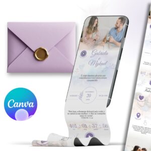 Convite digital estendido e animado Casamento Premium Canva